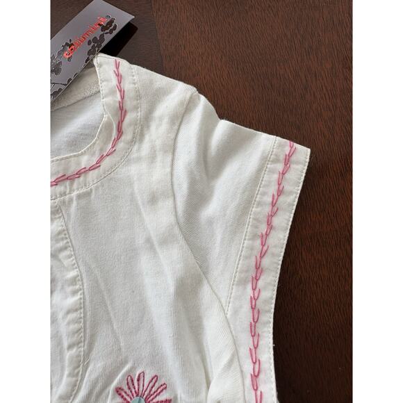 Catimini 3A Girls White w/Multicolored Embroidered Tee Shirt - Picture 4 of 9